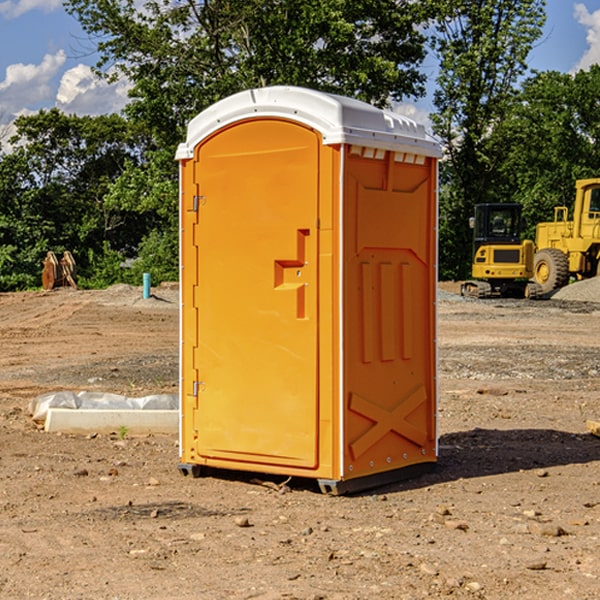 how often are the portable restrooms cleaned and serviced during a rental period in Bascom